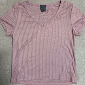 Pink V-neck crop top
